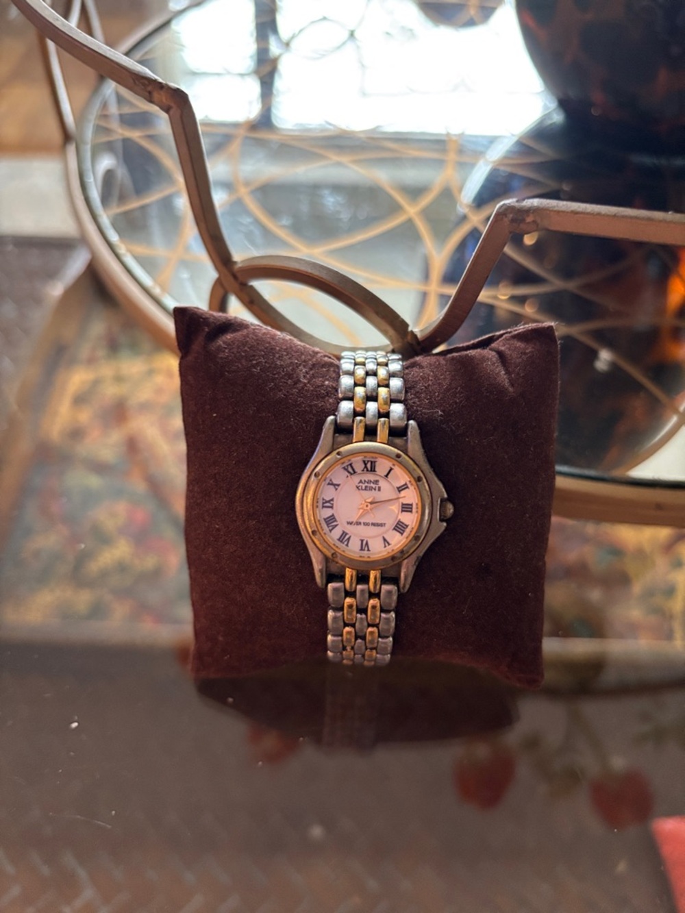 Anne Klein Two-Tone Gold and Silver Women's Bracelet Watch